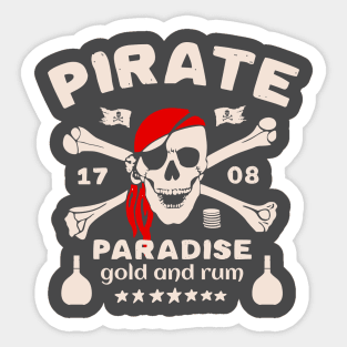 Pirate Paradise gold and rum Sticker